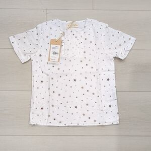 Kids White Star Print Shirt Slate Size 5 Kids Unisex